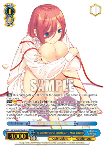 The Quintessential Quintuplets, Miku Nakano