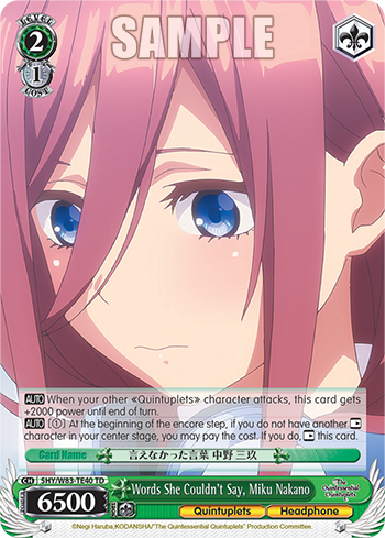 Words She Couldn't Say, Miku Nakano
