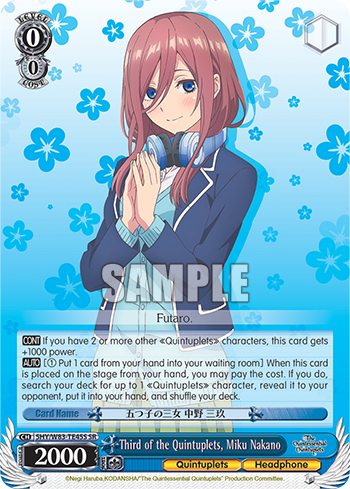 Third of the Quintuplets, Miku Nakano