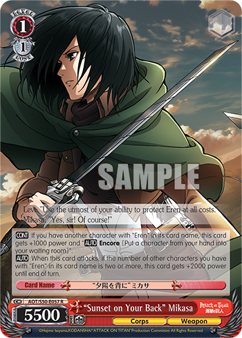 "Sunset on Your Back" Mikasa