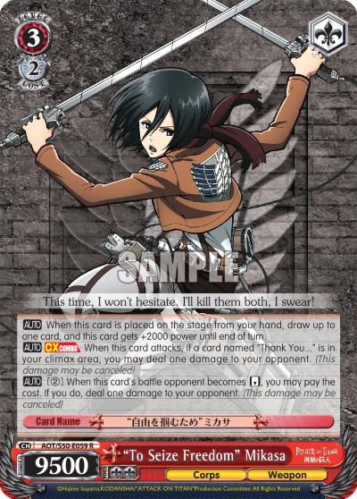 "To Seize Freedom" Mikasa