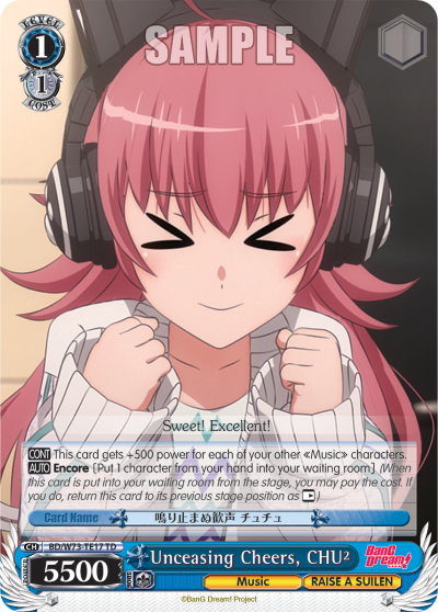 Unceasing Cheers, CHU 2