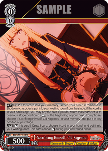Sacrificing Himself, Cid Kagenou