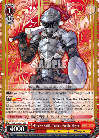 Precise Battle Tactics, Goblin Slayer