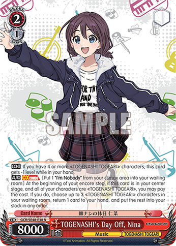 TOGENASHI's Day Off, Nina