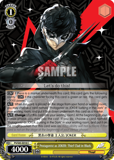 Protagonist as JOKER: Thief Clad in Black