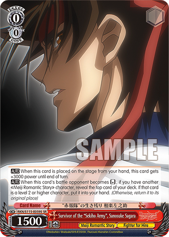 Survivor of the "Sekiho Army", Sanosuke Sagara