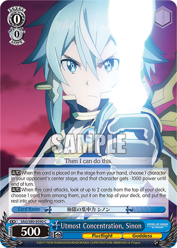 Utmost Concentration, Sinon