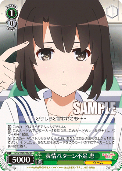 表情パターン不足 恵